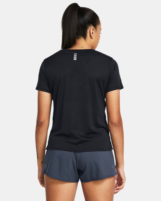Women's UA Launch Splatter Short Sleeve, Black, pdpMainDesktop image number 1